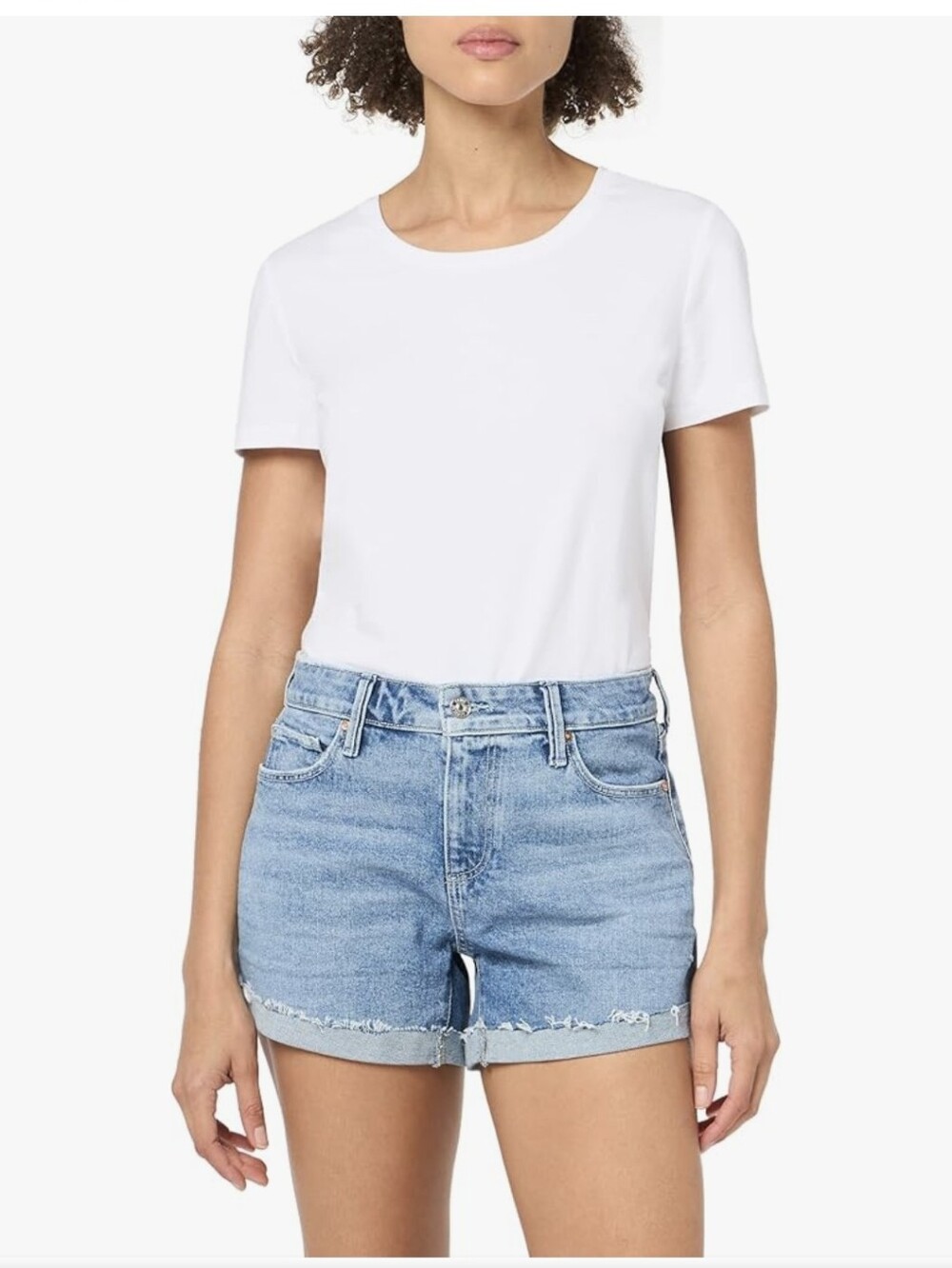Paige Dylan Roll Cuff Denim Short Light Wash Size 28